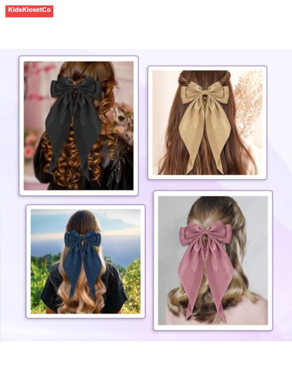 25 Oversized Satin Bow Hair Clips with Alligator Clips, Long Tail - Picture 6 of 6
